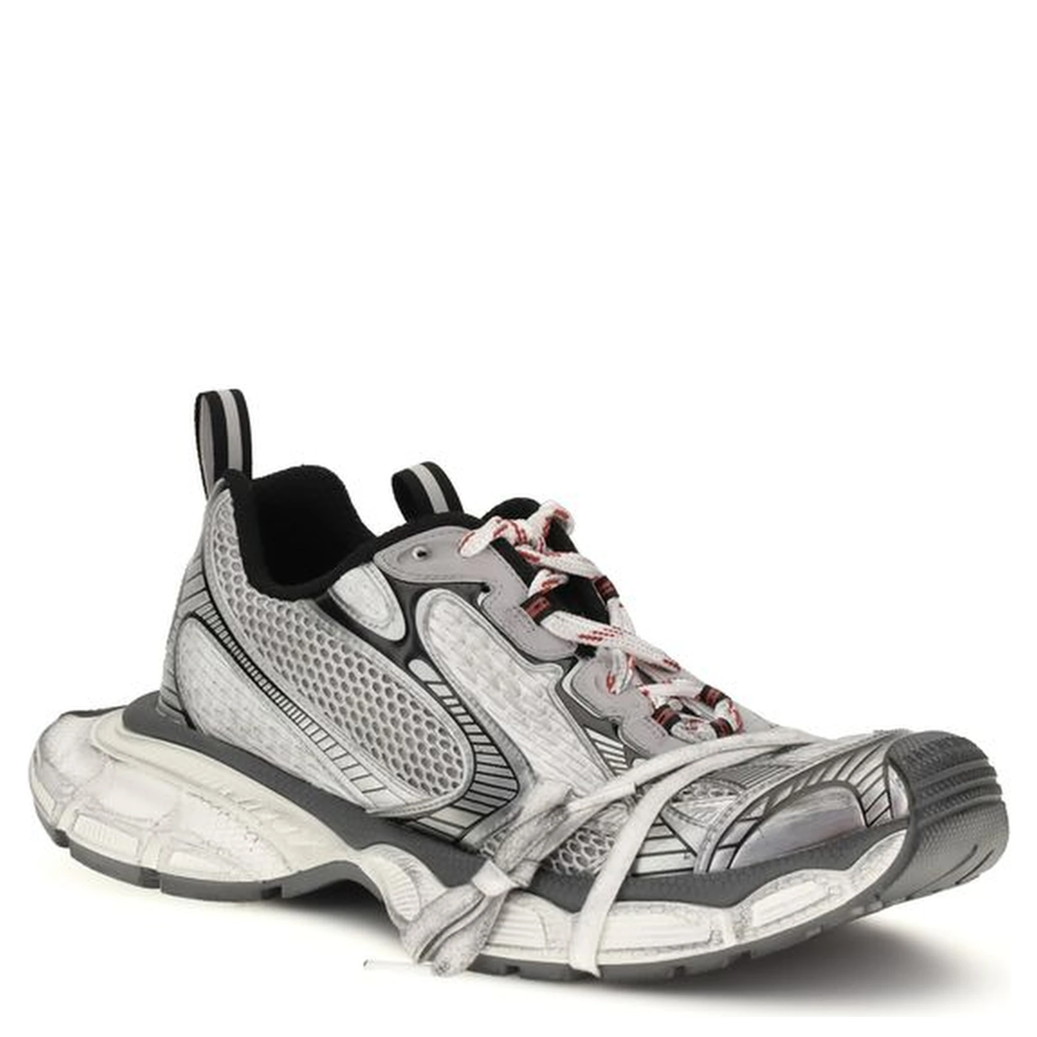 Gray Polyethylene Athletic Sneakers