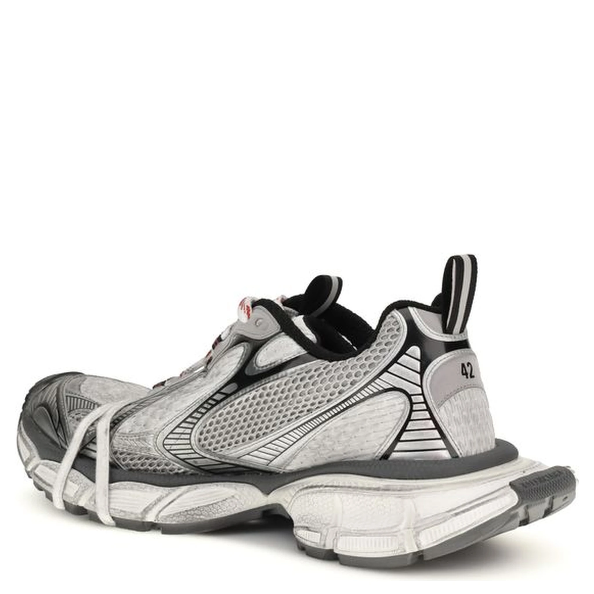 Gray Polyethylene Athletic Sneakers