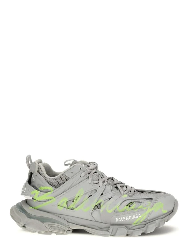 Gray Polyester Athletic Sneakers
