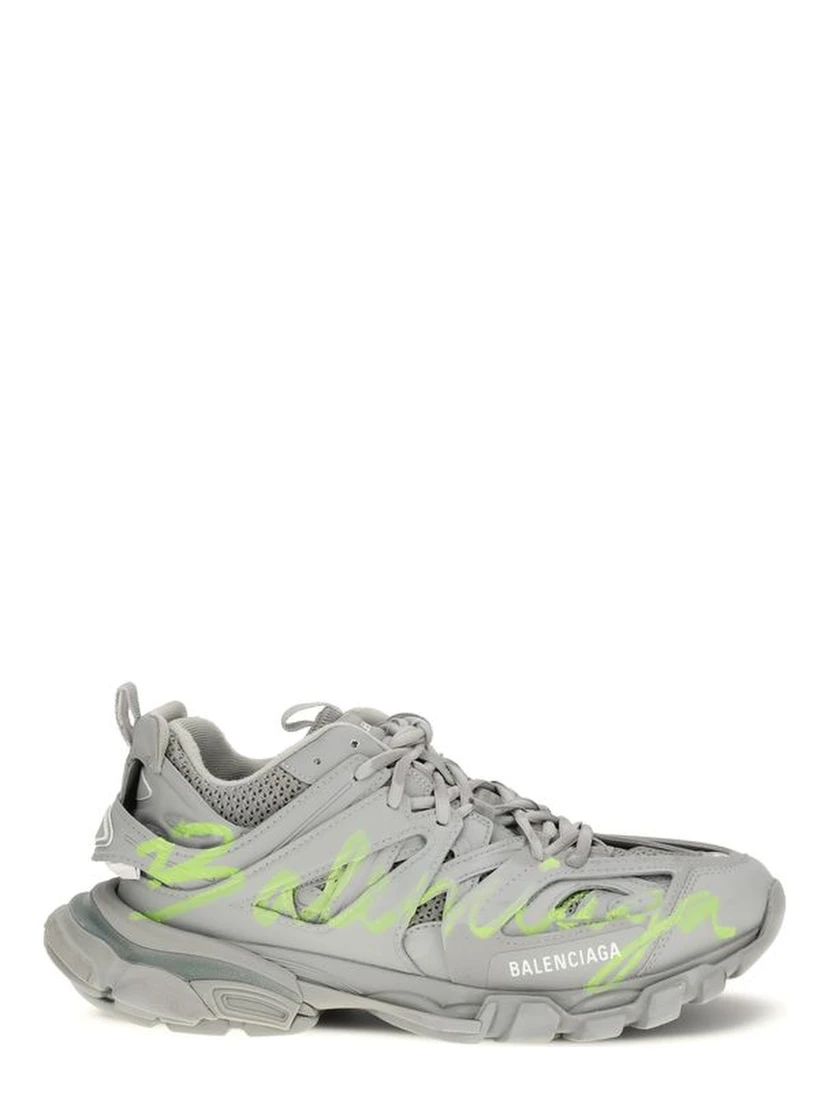 Gray Polyester Athletic Sneakers