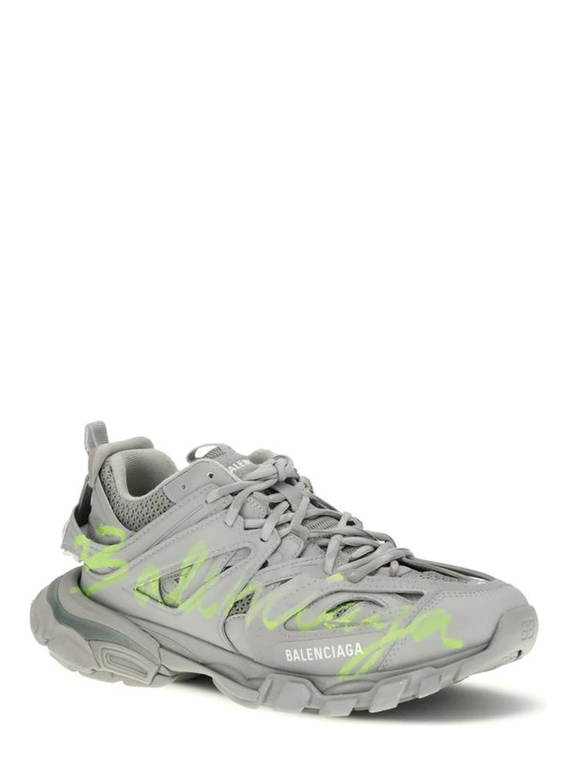 Gray Polyester Athletic Sneakers