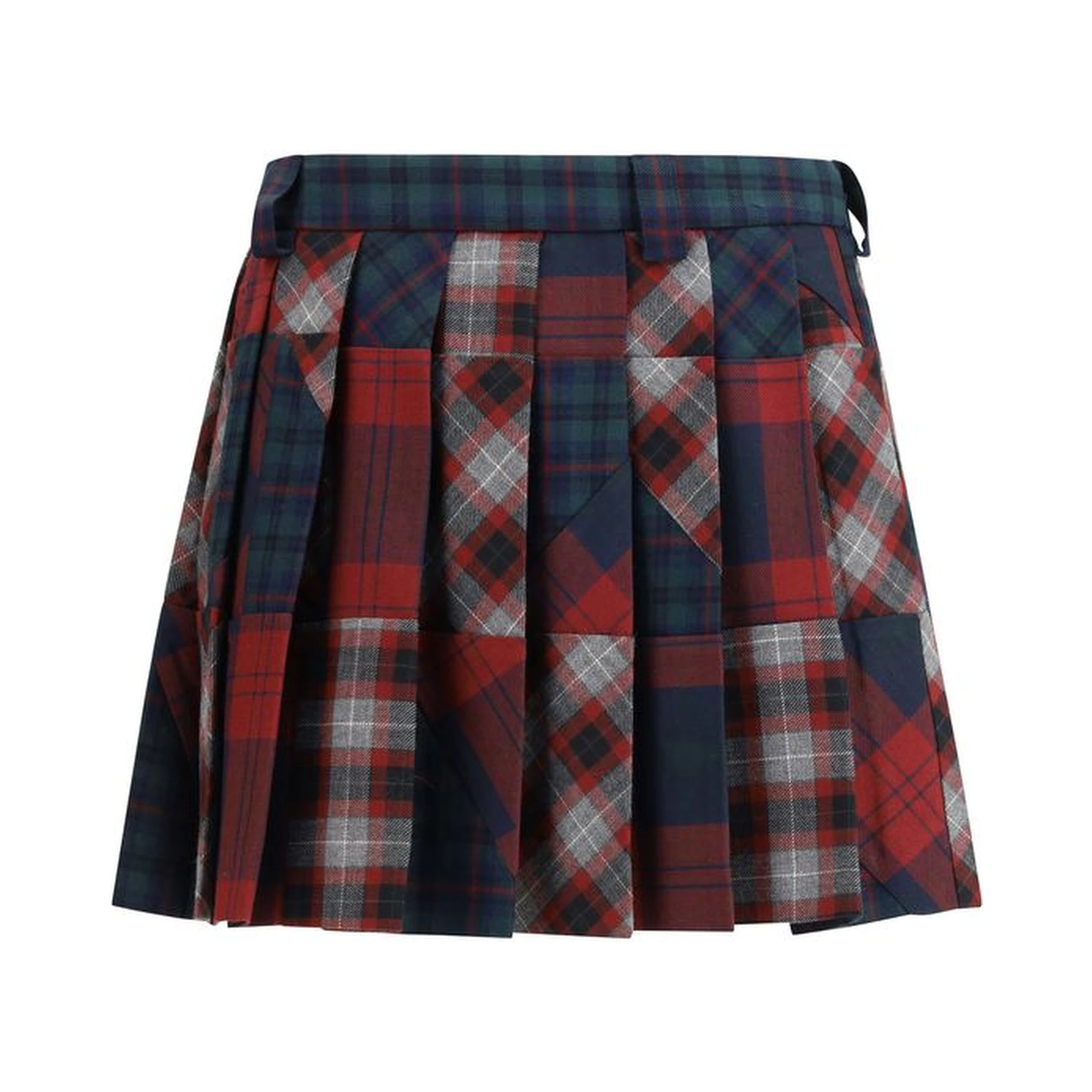 Multicolor Fleece Wool Mini Skirt