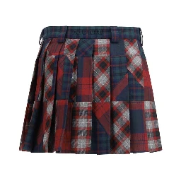 Multicolor Fleece Wool Mini Skirt