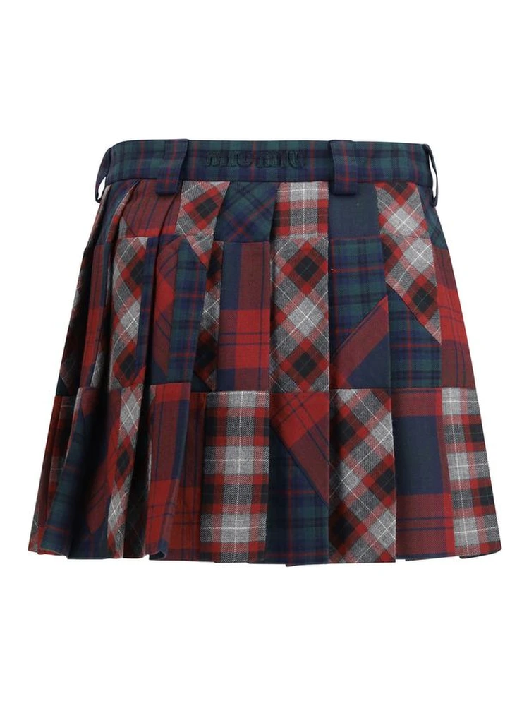Multicolor Fleece Wool Mini Skirt alternative