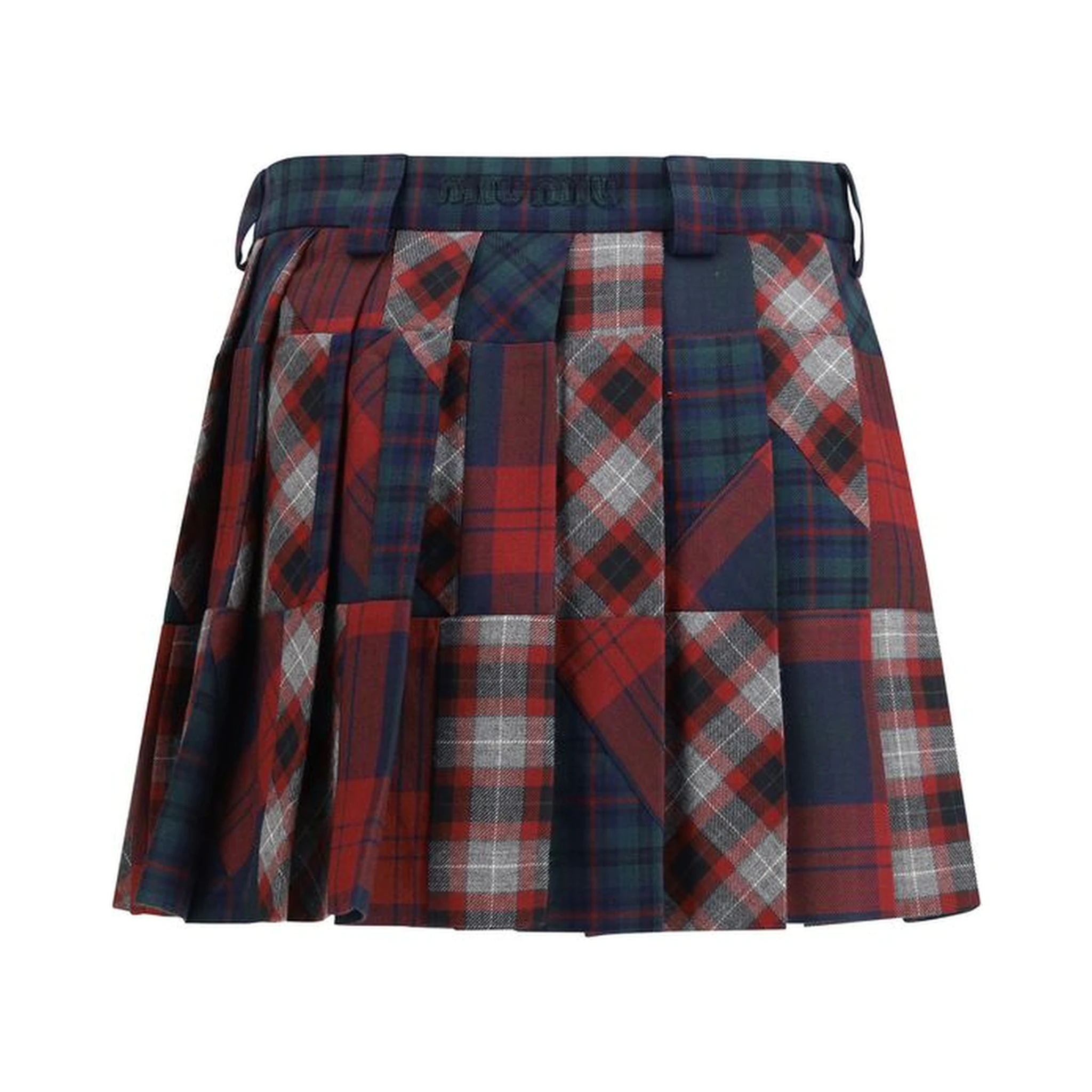 Multicolor Fleece Wool Mini Skirt