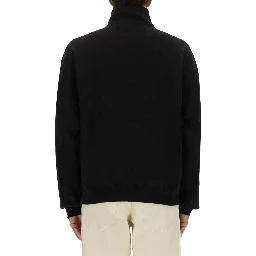 ZIPPERED TURTLENECK SWEATSHIRT