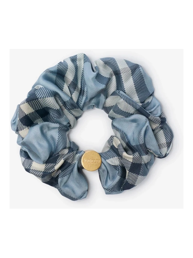 Silk scrunchie with Check