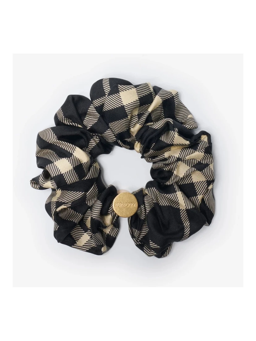 Silk scrunchie with Check