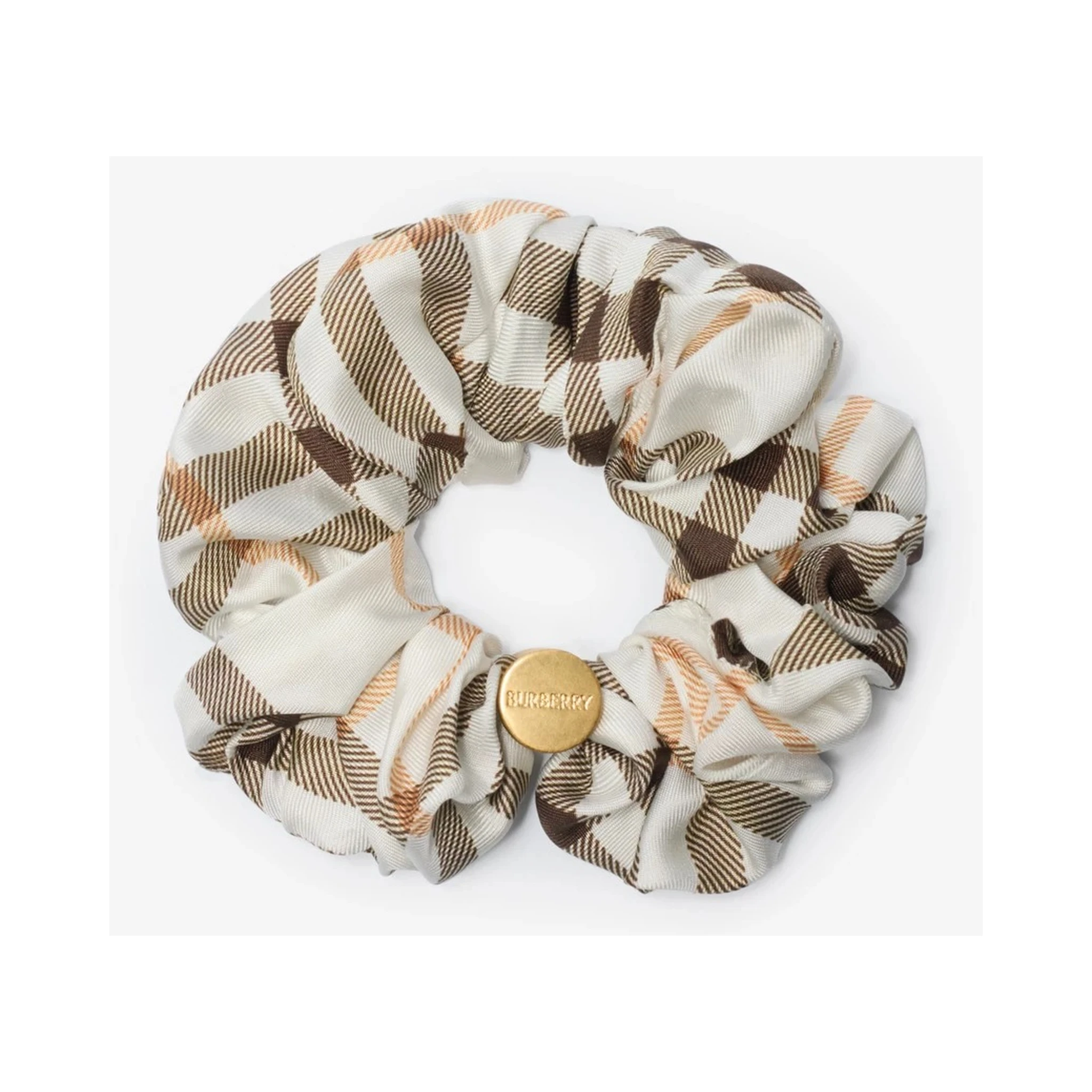 Silk scrunchie with Check