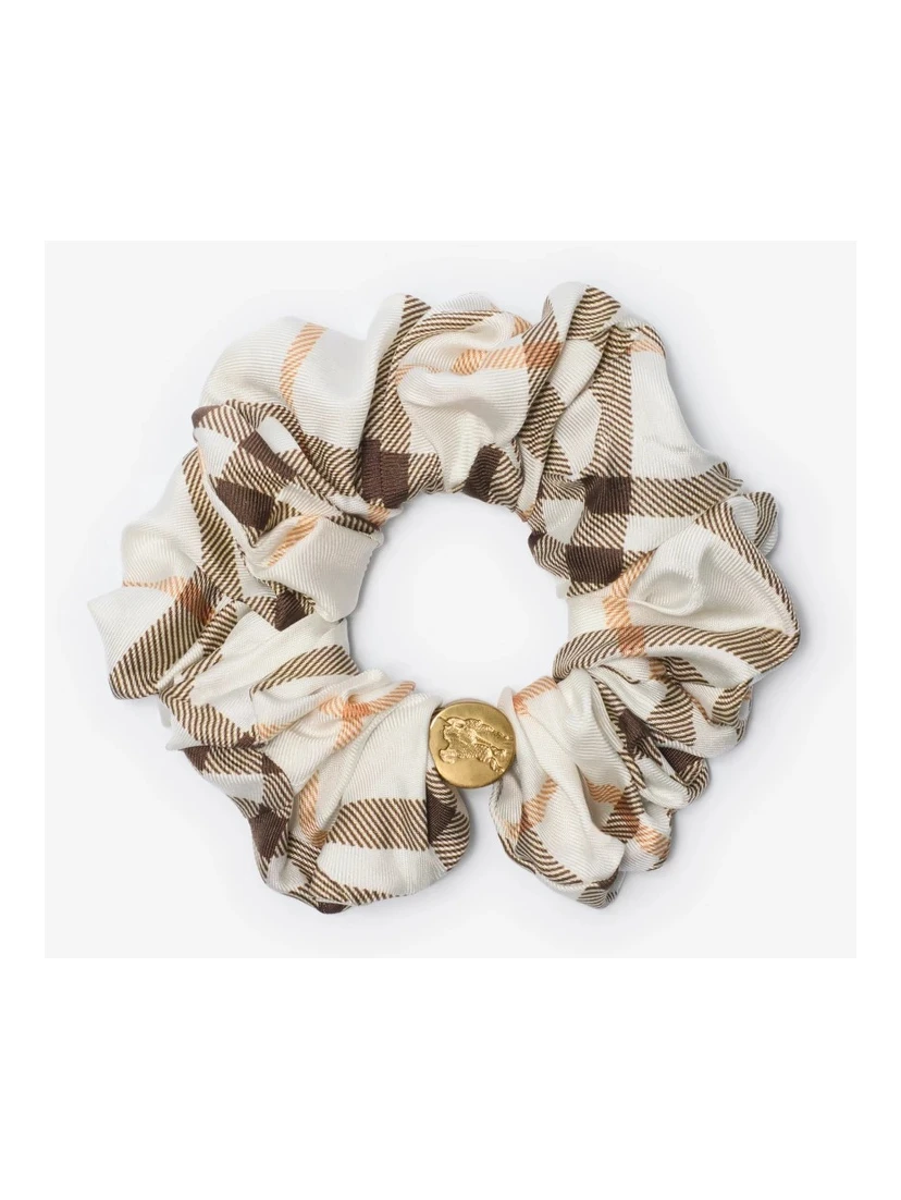 Silk scrunchie with Check
