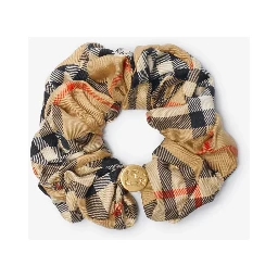 Scrunchie in silk with Check