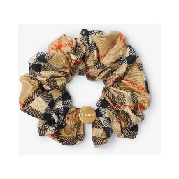 Scrunchie in silk with Check