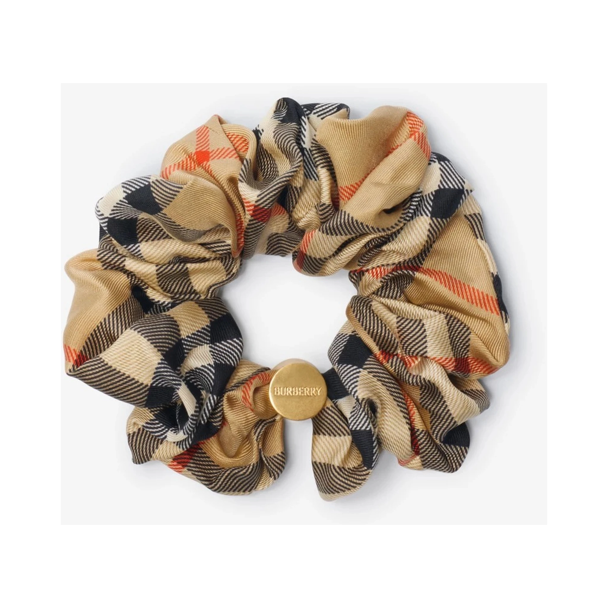 Scrunchie in silk with Check