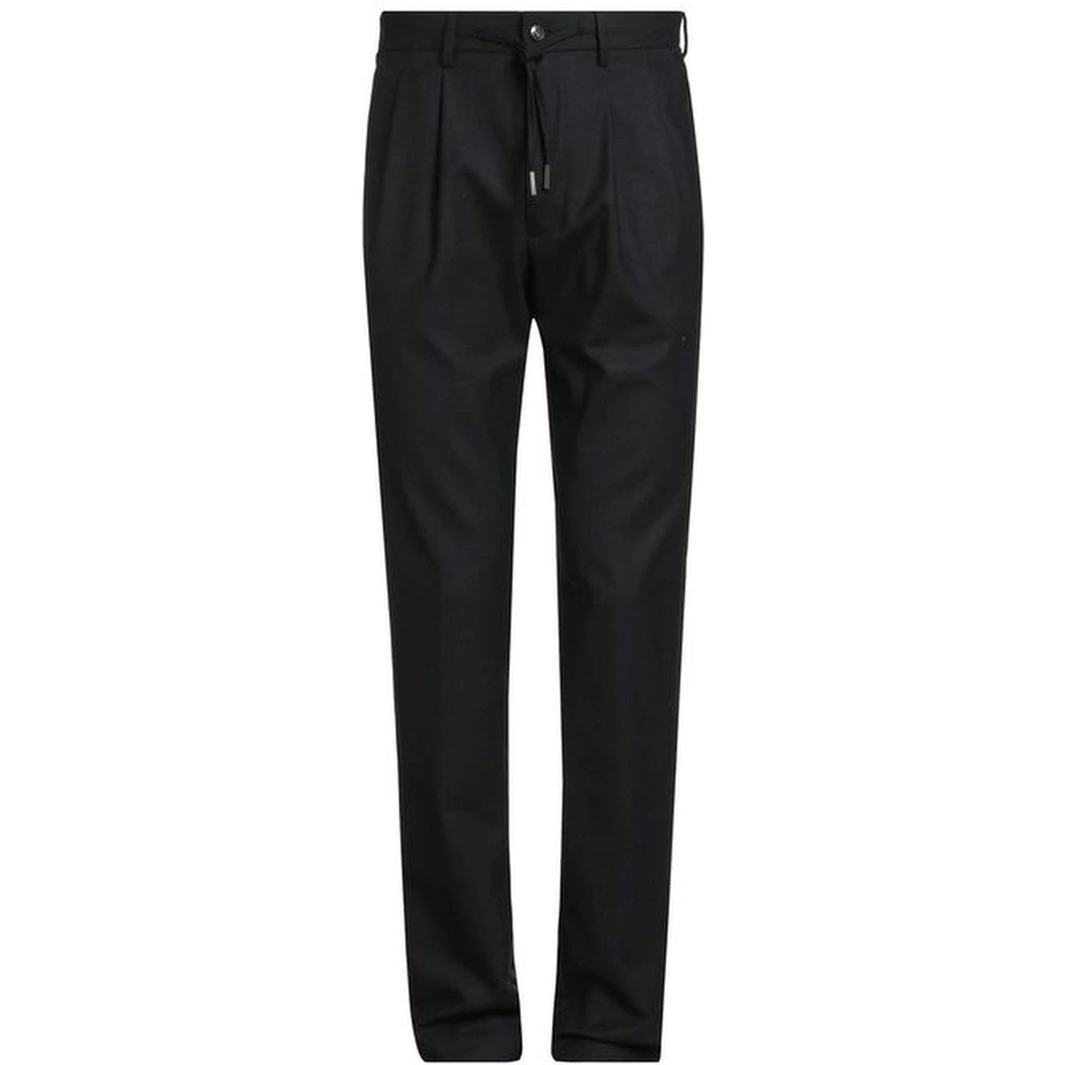 Black Elastane Casual Pants