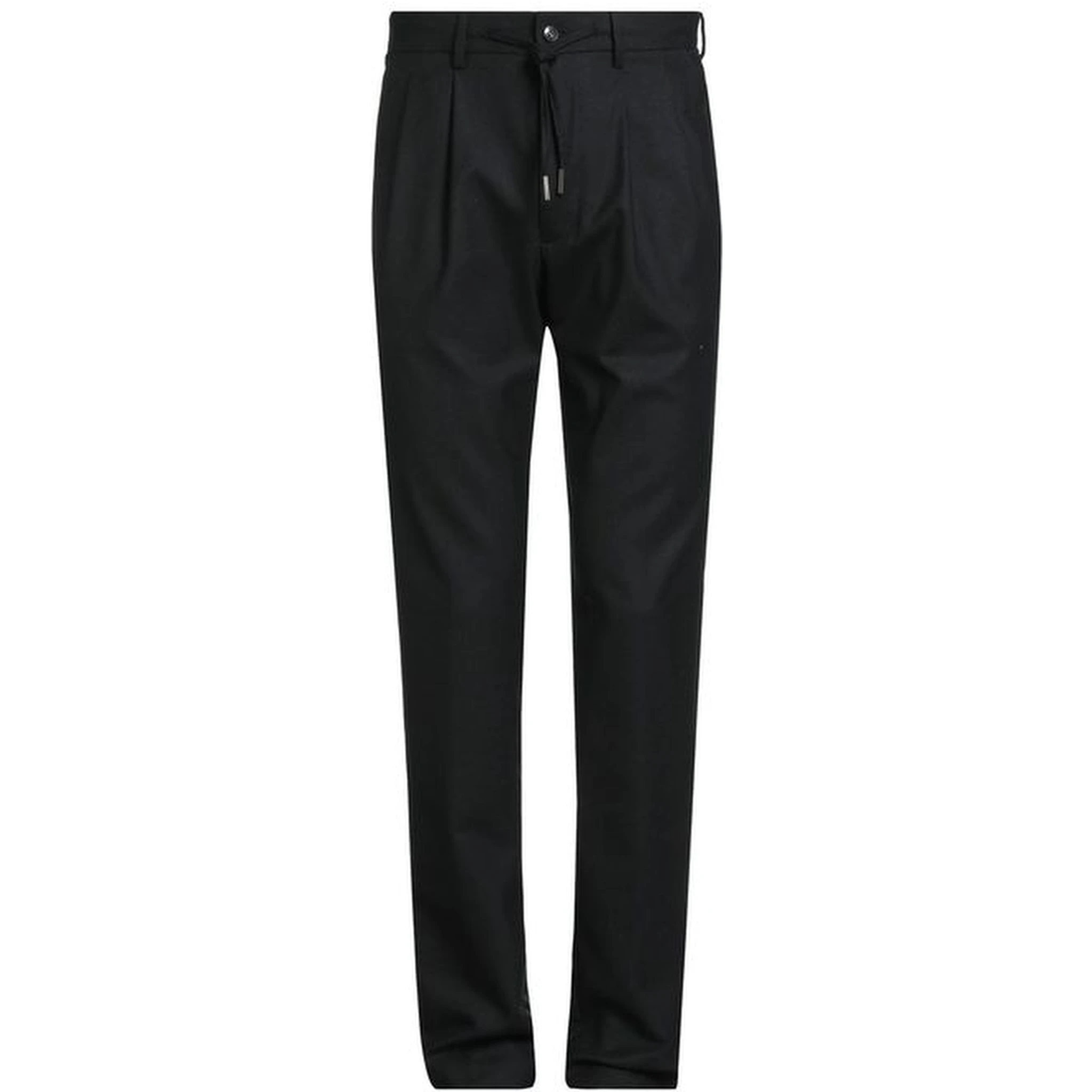 Black Elastane Casual Pants
