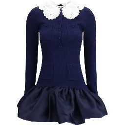 Blue Viscose Cocktail Dress