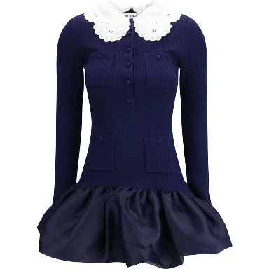 Blue Viscose Cocktail Dress