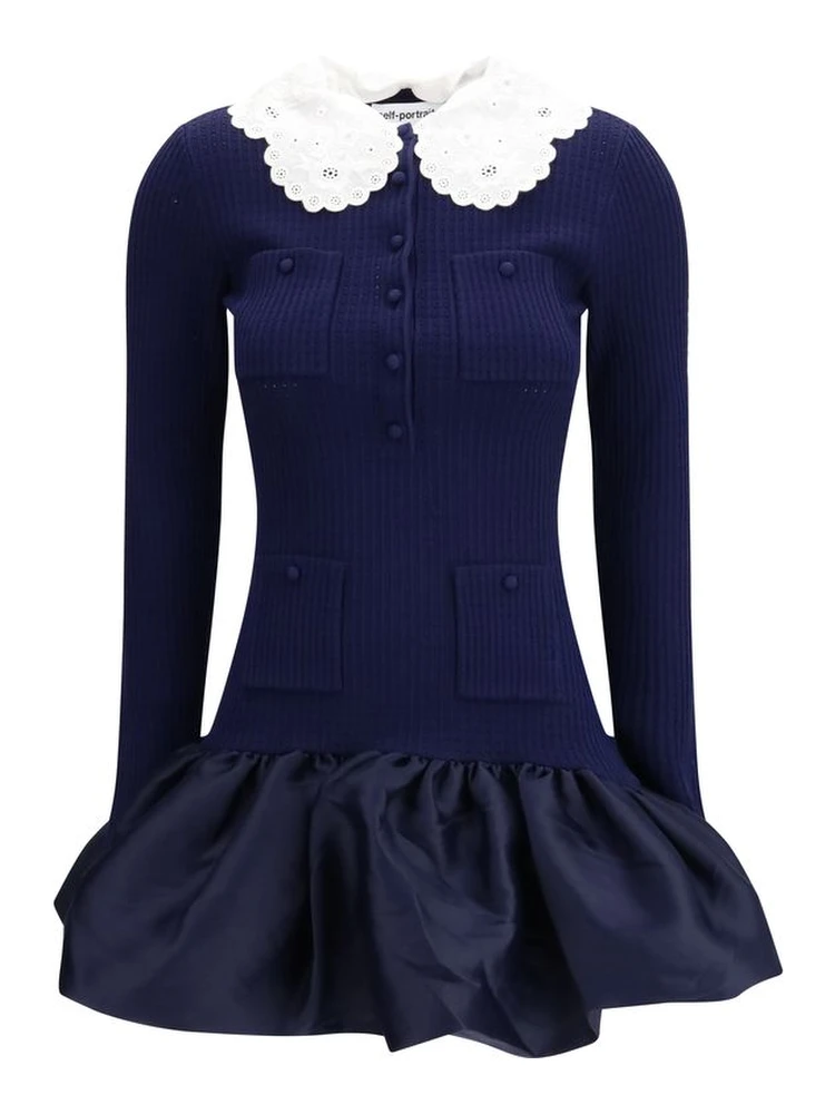 Blue Viscose Cocktail Dress