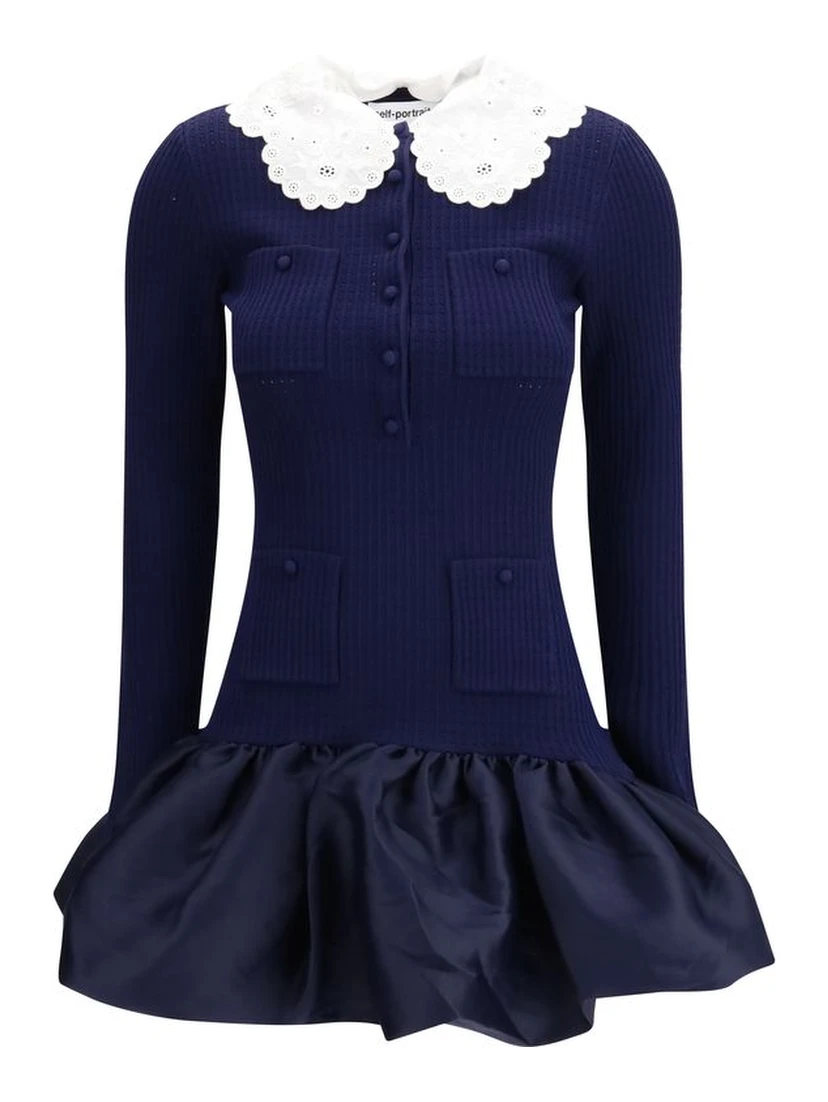 Blue Viscose Cocktail Dress