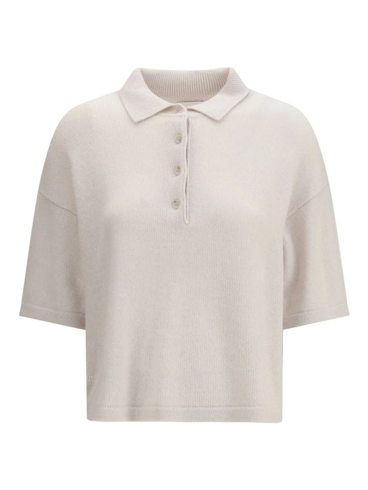 Cream Cashmere Polo Shirt