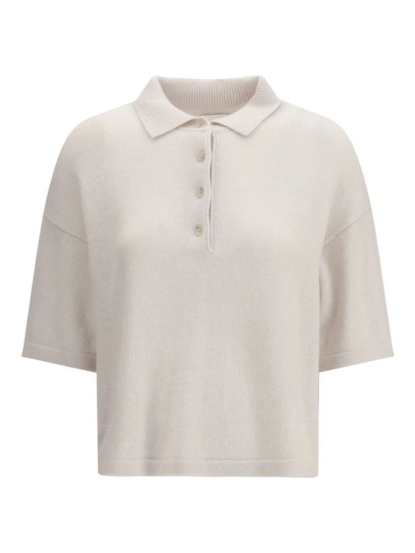 Cream Cashmere Polo Shirt