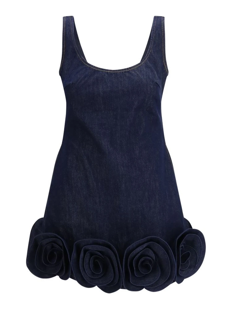 Blue Cotton Casual Dress