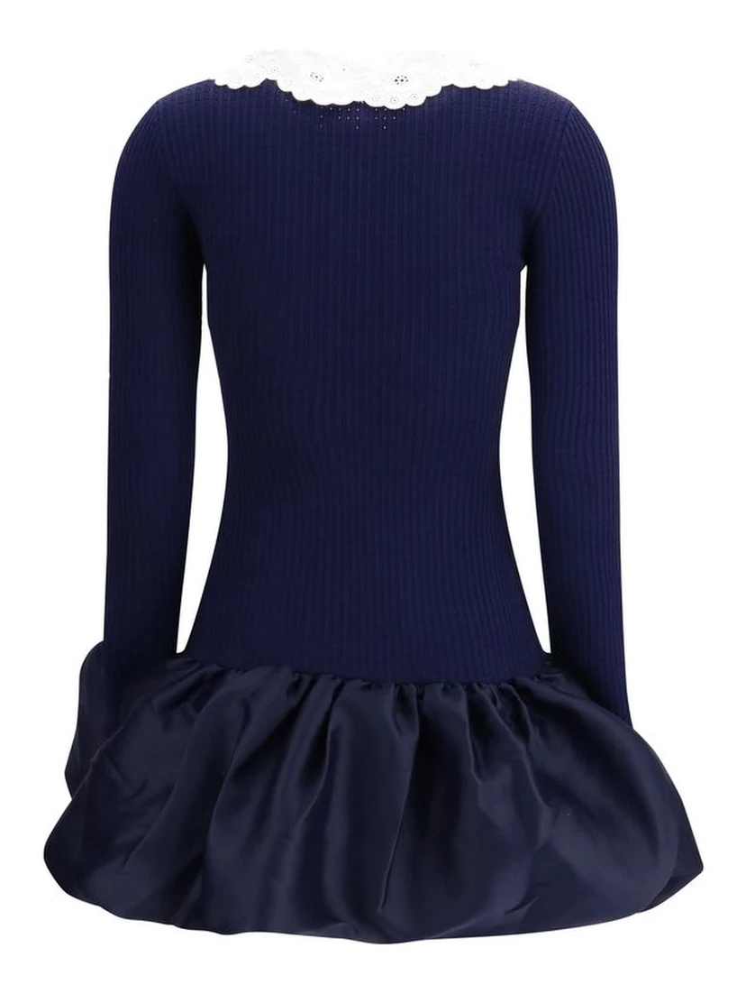 Blue Viscose Cocktail Dress