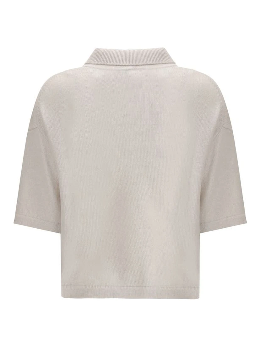 Cream Cashmere Polo Shirt