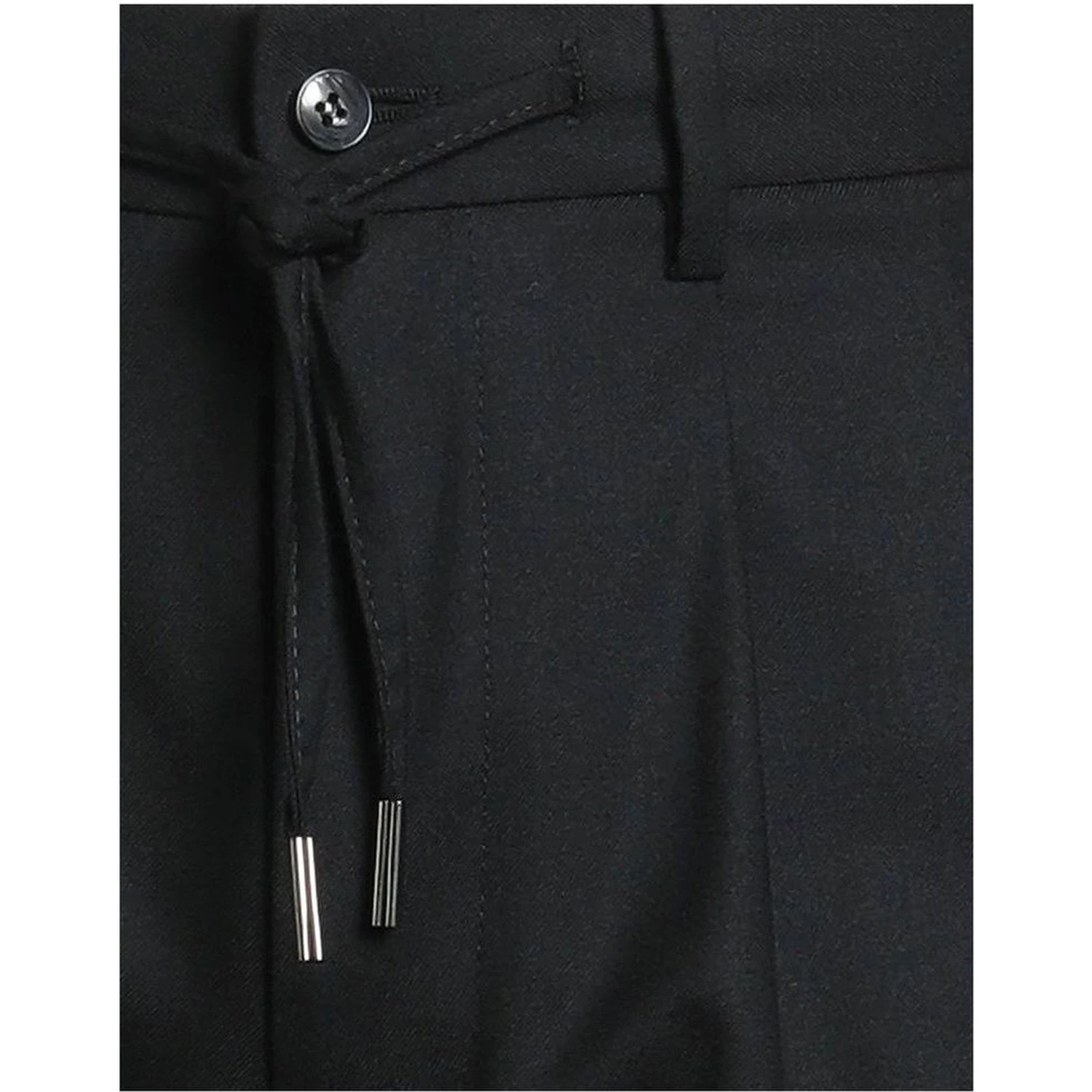 Black Elastane Casual Pants