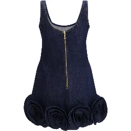 Blue Cotton Casual Dress