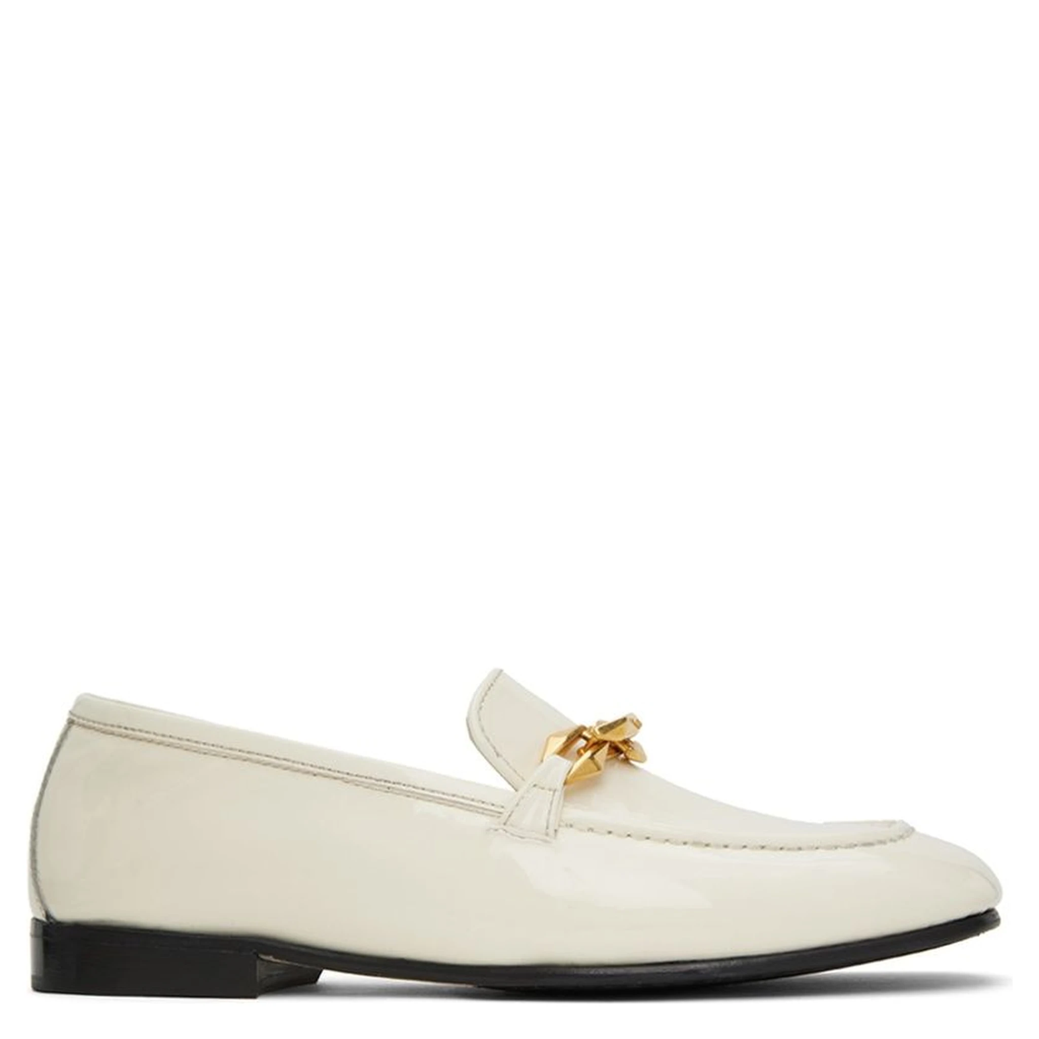 White Calfskin Slip-On Loafers