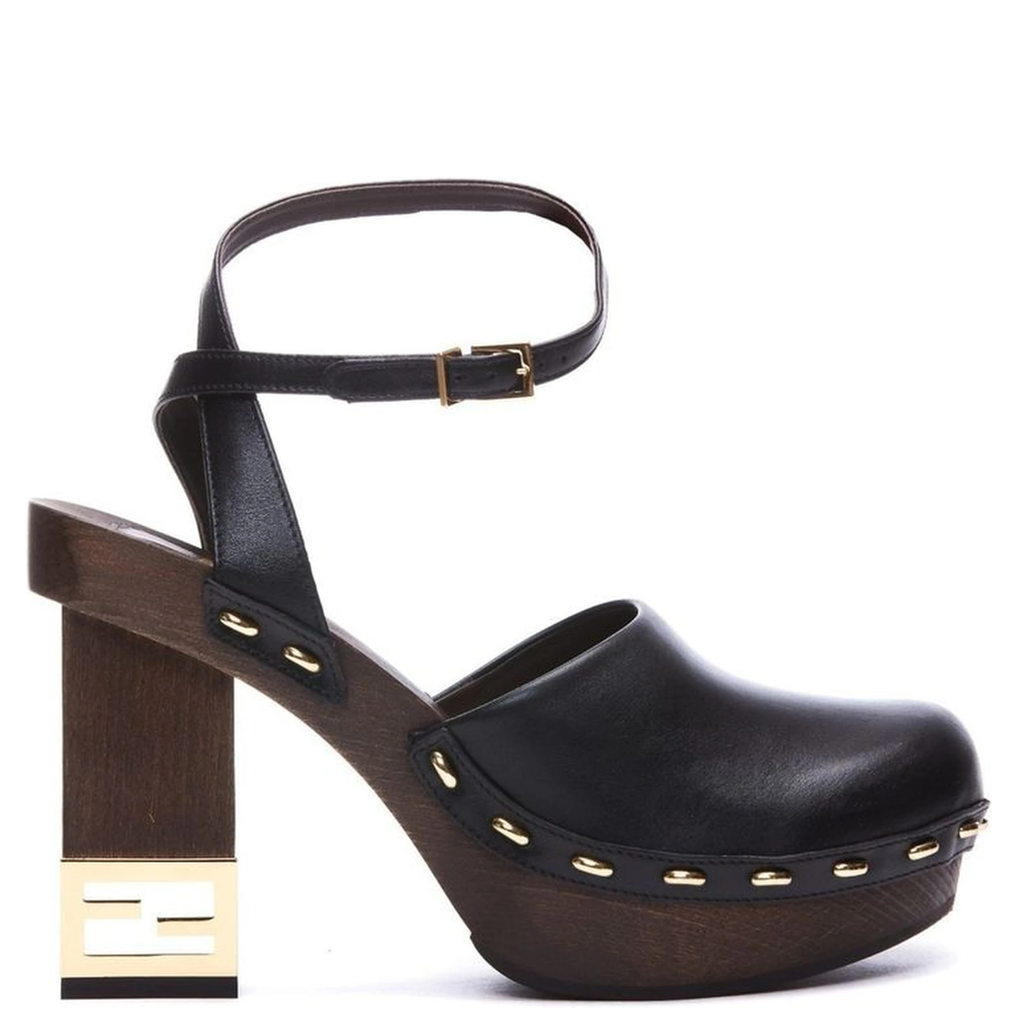 Black Calfskin Clogs