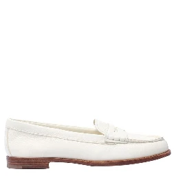 White Calfskin Slip-On Loafers
