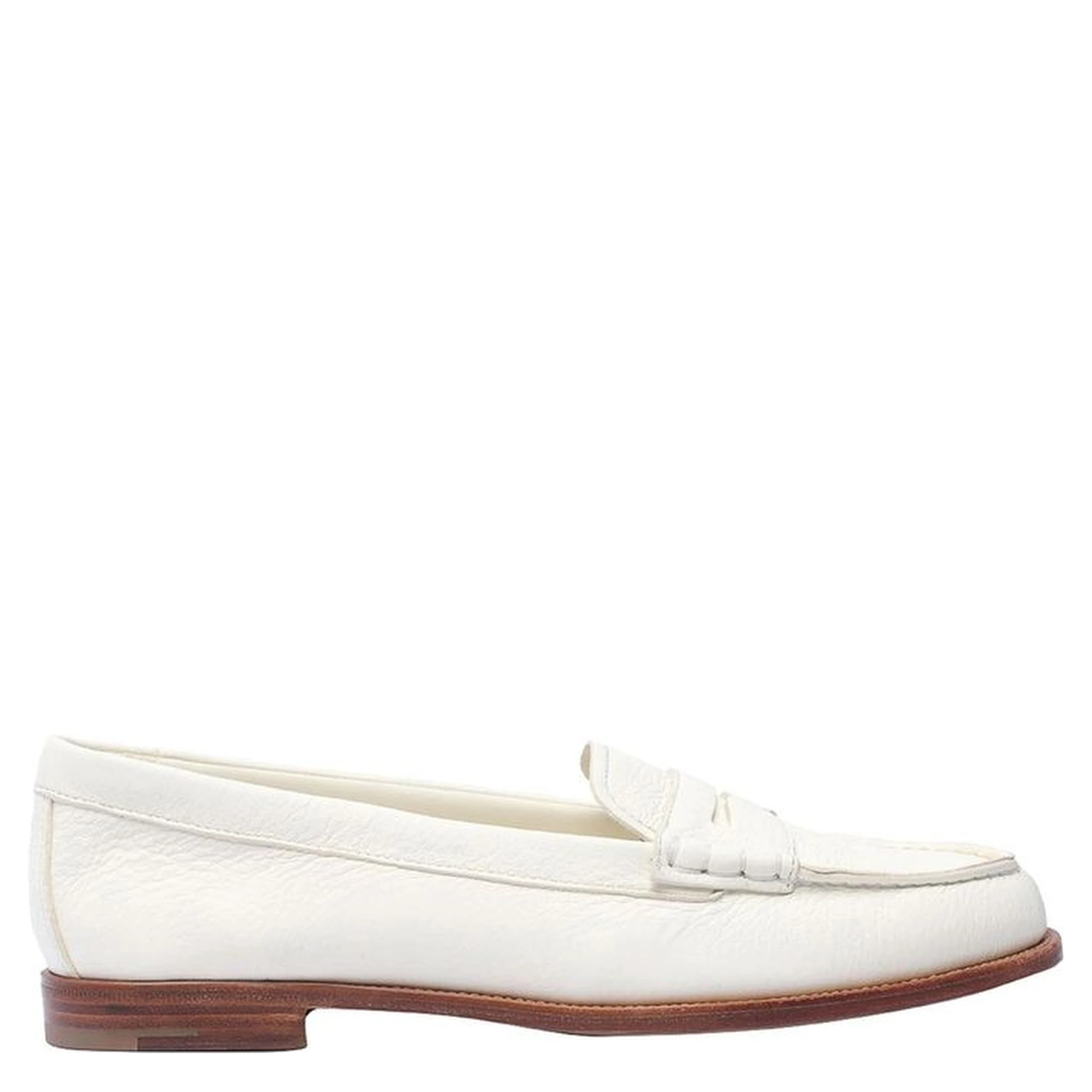 White Calfskin Slip-On Loafers
