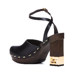 Black Calfskin Clogs