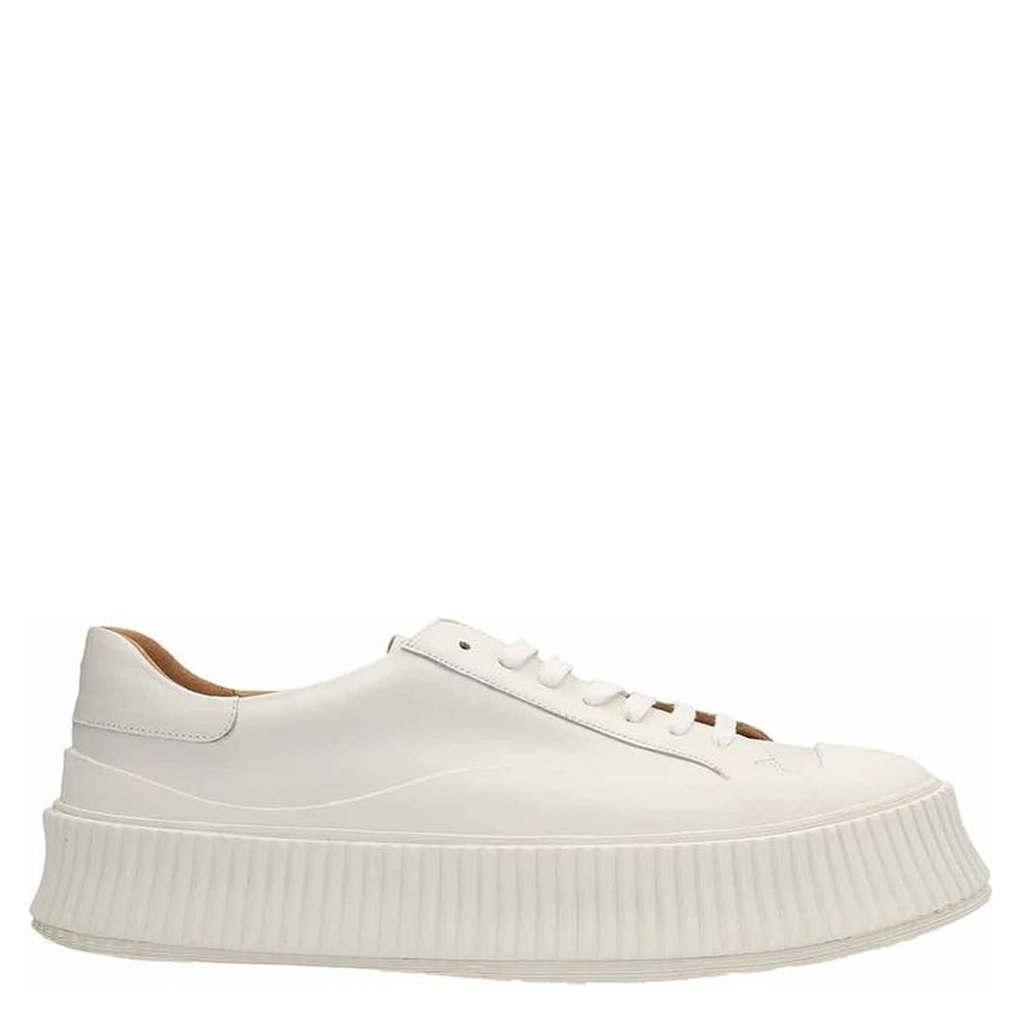 White Calfskin Platform Sneakers