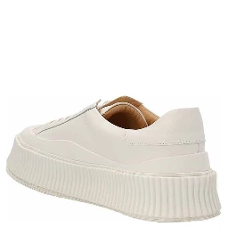 White Calfskin Platform Sneakers