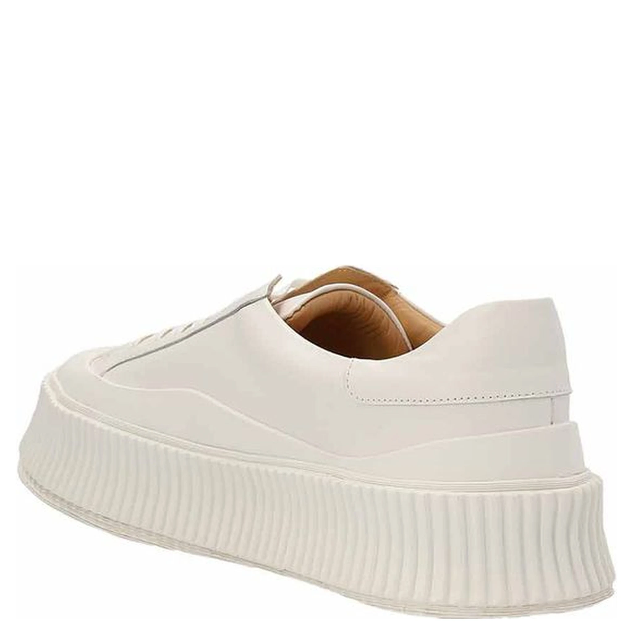 White Calfskin Platform Sneakers