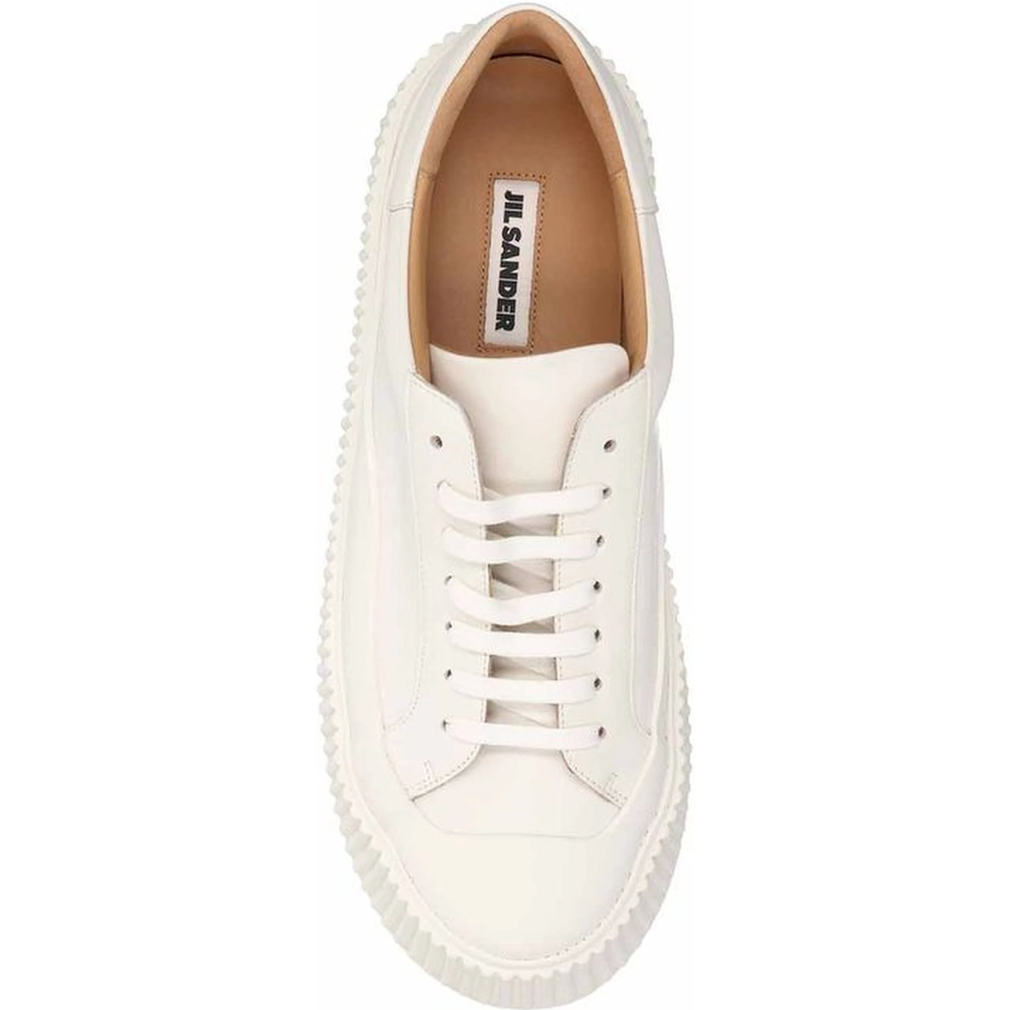White Calfskin Platform Sneakers