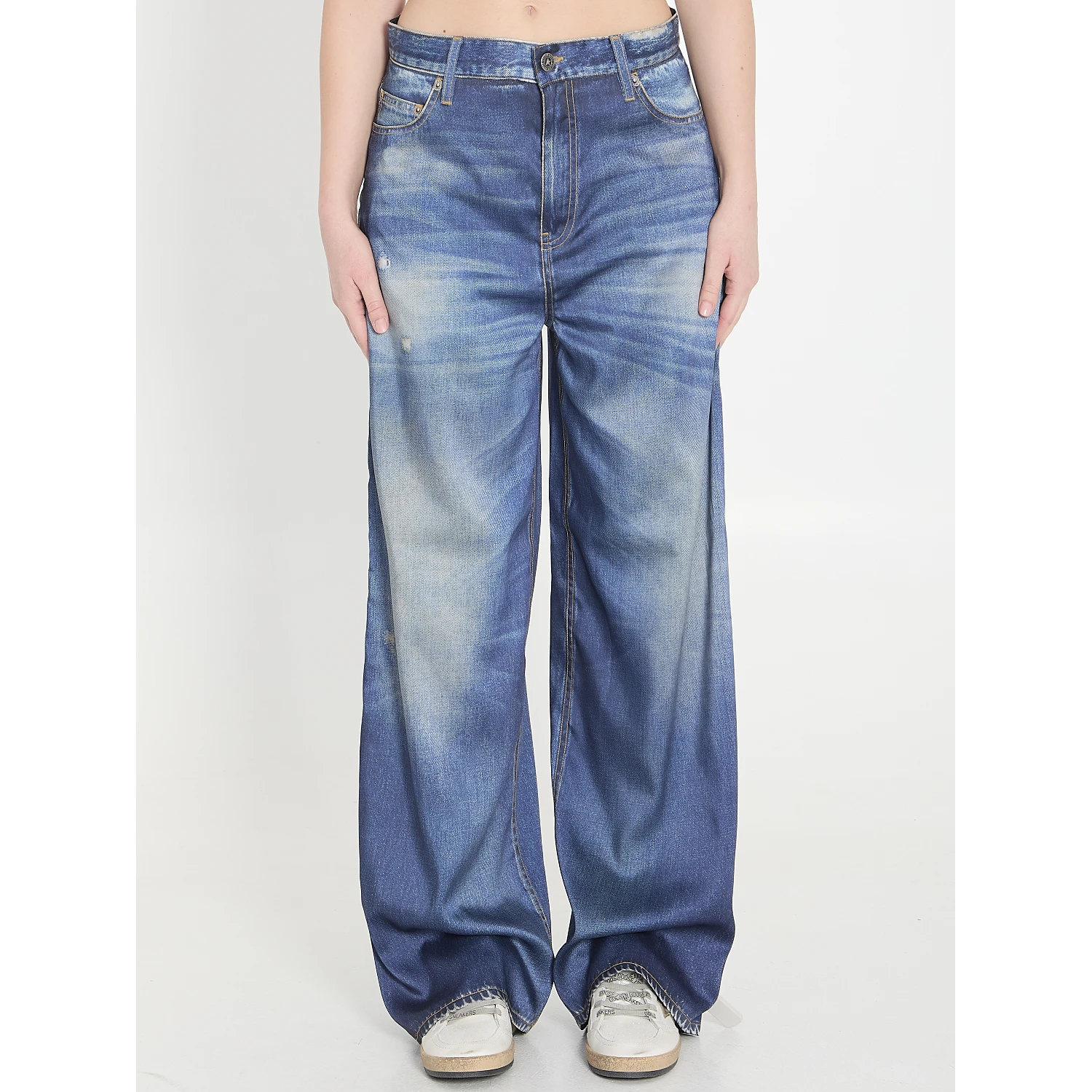 Printed pants jeans effect