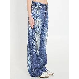 Printed pants jeans effect