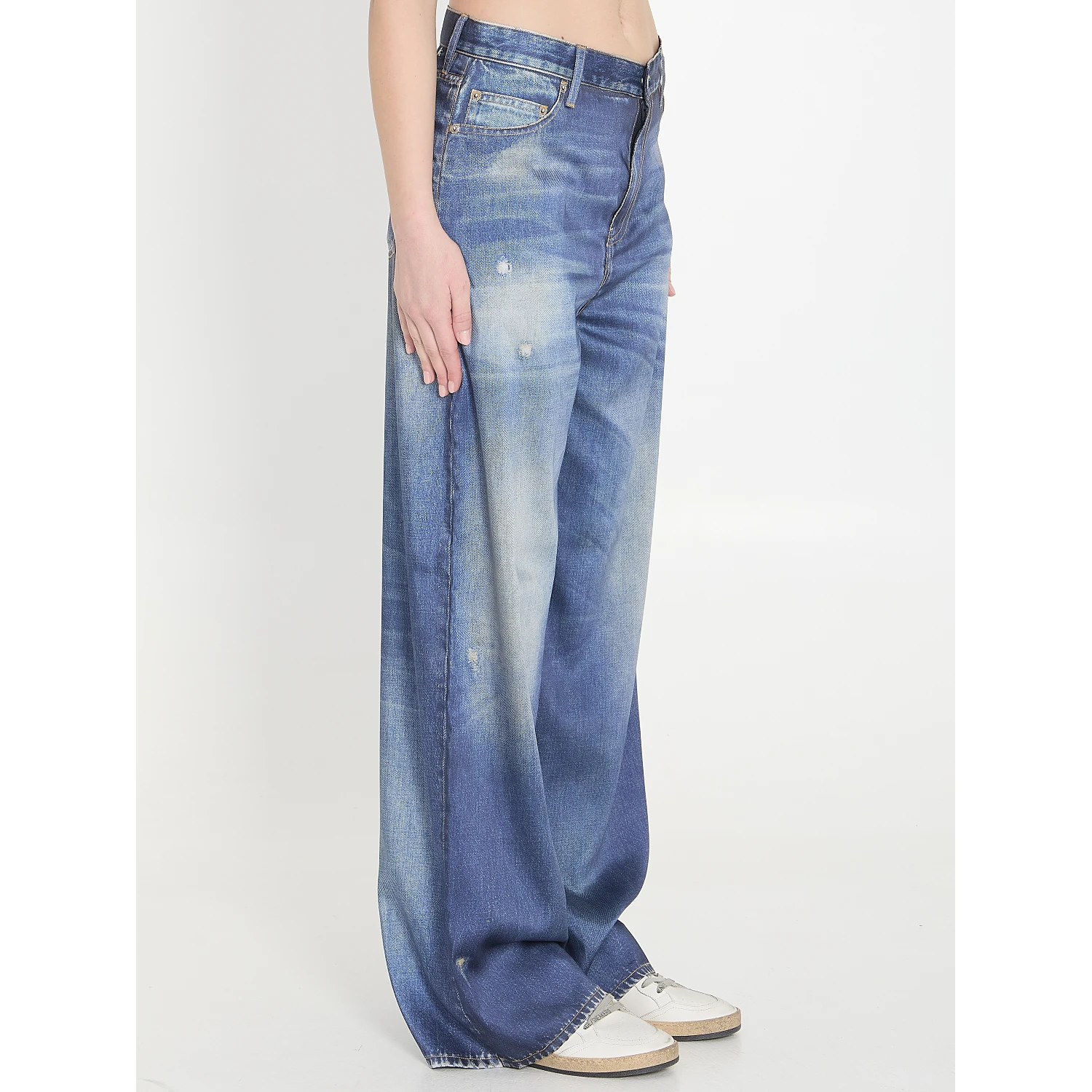 Printed pants jeans effect