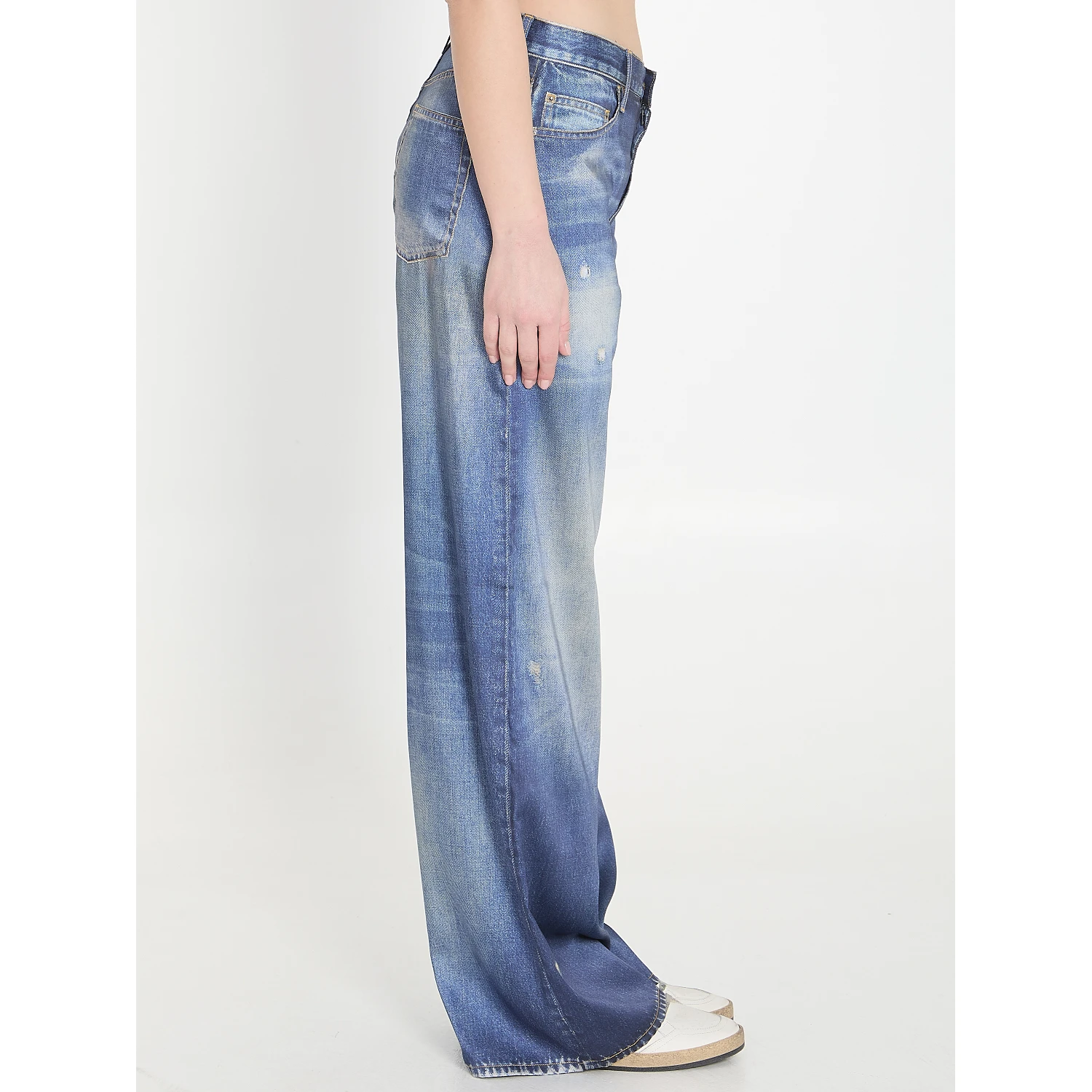 Printed pants jeans effect