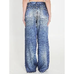 Printed pants jeans effect
