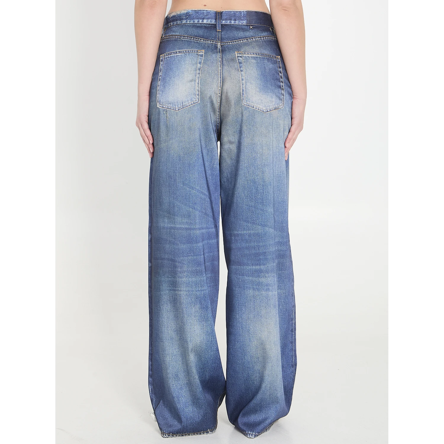 Printed pants jeans effect