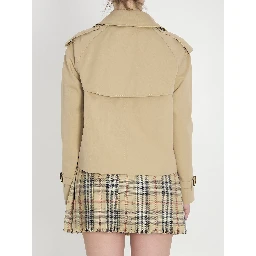 Cropped trench jacket in gabardine