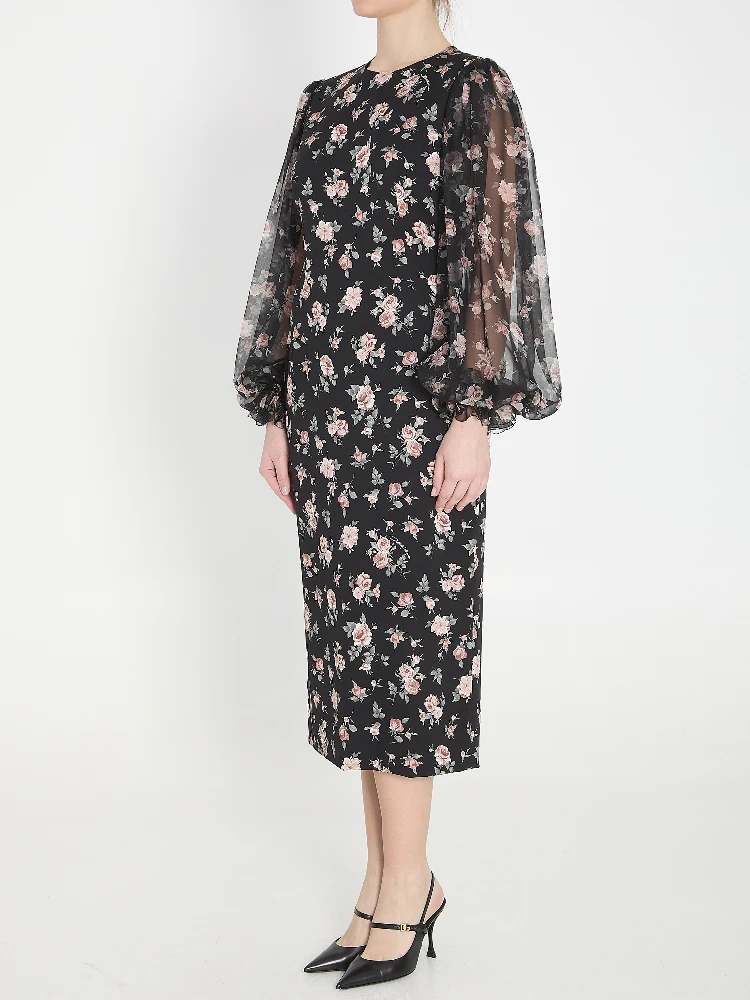 Vintage Rose print charmeuse dress alternative