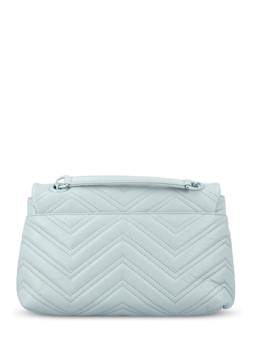 GG Marmont small shoulder bag in light/icy blue nappa leather