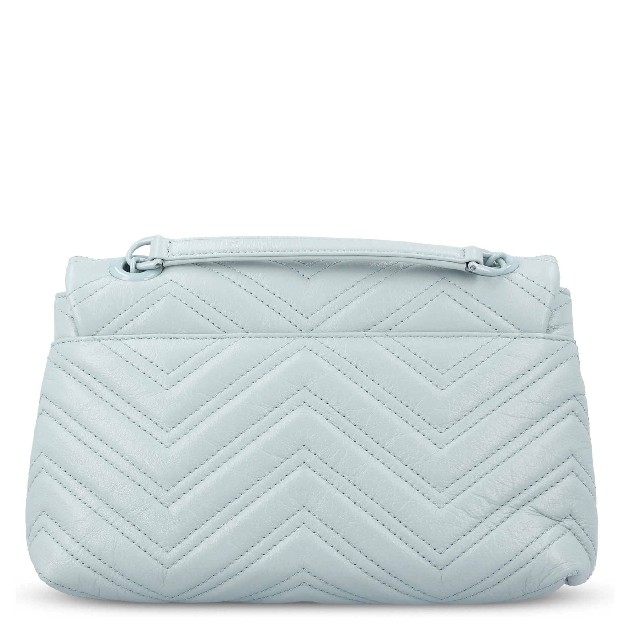 GG Marmont small shoulder bag in light/icy blue nappa leather