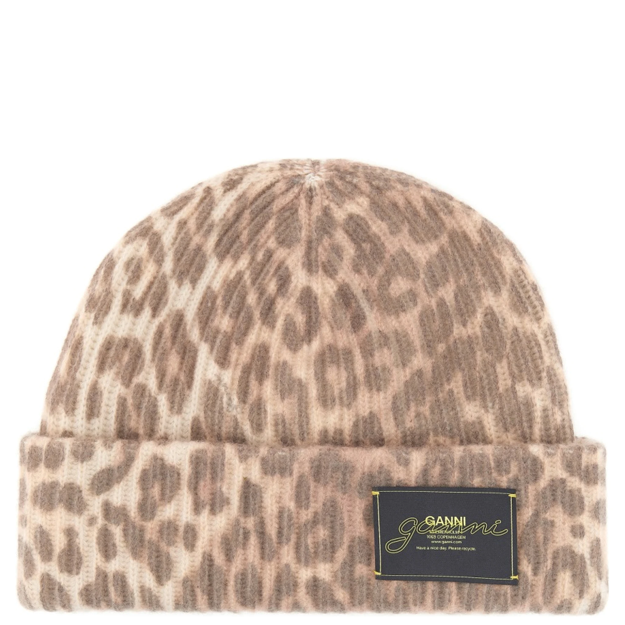 WOOL HAT WITH LEOPARD PATTERN